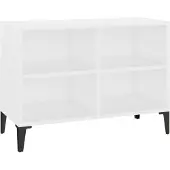 Syfax Meuble TV avec pieds en métal Blanc 69,5x30x50 cm