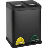 SVITA TC2X8 Poubelle 16 litres Poubelle de tri 2x8L Noir