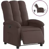 Syfax Fauteuil inclinable électrique Marron foncé Tissu