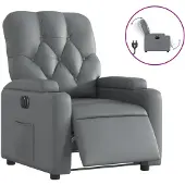 Syfax Fauteuil inclinable électrique Gris Similicuir