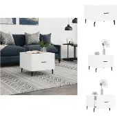 vidaXL Table basse blanche 50x50x40 cm Bois composite - Tables basses