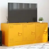 Prolenta Maison Exclusive - Meuble TV jaune moutarde 99x39x44 cm acier