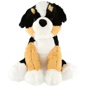 Teddies Chien/chiot assis peluche 38cm noir-brun-blanc