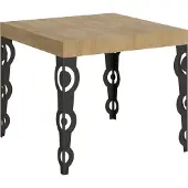 Itamoby Table Extensible 90X90/246 Cm Karamay Chêne Nature Structure Anthracite