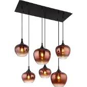 Globo Lampe à suspendre métal noir mat, 6x E27