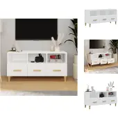 vidaXL Meuble TV Blanc 102x36x50 cm Bois composite - Meuble TV