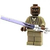 LEGO Star Wars : Mace Windu minifigure avec sabre laser violet