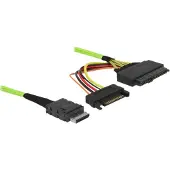 DeLOCK 85756, 1 m, SFF-8611, SFF-8639 + SATA 15 broches, noir, sachet PE, 1 pièce
