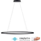 Paul Neuhaus Lampe à suspension anthracite Titus Ø 118 cm