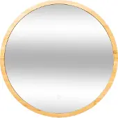 5 Five Miroir de salle de bain avec rétro-éclairage LED, cadre en bambou, Ø 57 cm