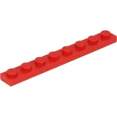 LEGO 1x8 plaque 3460 - 250 pièces rouge
