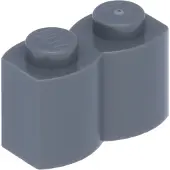LEGO 1x2 Pallisade - 100 pièces Gris bleuté foncé