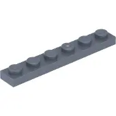 LEGO 1x6 plaque 3666 - 100 pièces gris bleuté foncé