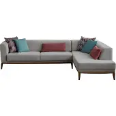 AEA Graues Ecksofa L-Form Wohnlandschaft Wohnzimmer Couchen Luxus Sofas