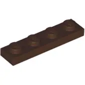 LEGO 1x4 plaque 3710 - 10 pièces brun foncé