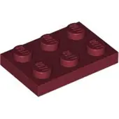 LEGO 2x3 plaques 3021 - 10 pièces rouge foncé