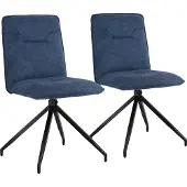 Happy Garden Lot de 2 chaises en tissu bleu AREN