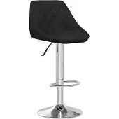 Syfax Tabouret de bar Noir Similicuir