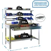Simonwork (bancos De Trabajo) Bt1 Box Metal Shelf 1445x1210x610 Mm Argenté