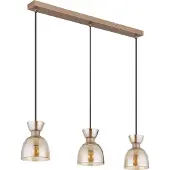 Globo Suspension, métal, verre, ambre, hauteur à raccourcir, L 56 cm