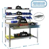 Simonwork (bancos De Trabajo) Bt1 Box Metal Shelf 1445x1510x760 Mm Argenté
