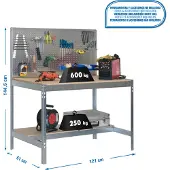 Simonwork (bancos De Trabajo) Bt2 Metal Shelf 1445x1210x610 Mm Marron
