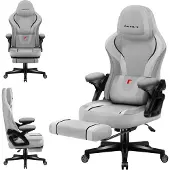 Huzaro Force 4.6 Grey | Chaise de jeu PC Chaise de bureau ergonomique | Repose-pieds Fonction bascule Appuie-tête réglable Dossier | jusqu'à 130 kg
