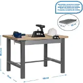 Simonwork (bancos De Trabajo) Etabli Simonwork Bt6 Mdf 1box 1800x750 Gris/bois Gris/mdf 865x1800x750 -