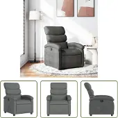 The Living Store Fauteuil relax gris foncé Tissu