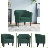 The Living Store Chaise club en velours vert foncé