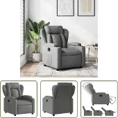 The Living Store Fauteuil relax gris foncé Tissu