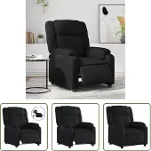 The Living Store Fauteuil relax électrique noir similicuir