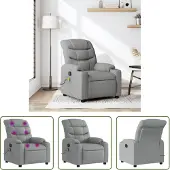 The Living Store Fauteuil de massage gris clair Tissu