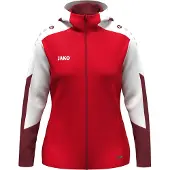 Jako Veste à capuche femme Dynamic - 6870D, Couleur:rouge/blanc/rouge foncé, Taille:S (34/36)