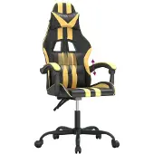 vidaXL Chaise de jeu noire et dorée en similicuir