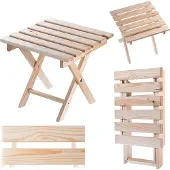Kadax Table basse pour chaises longues Nature 39x37cm