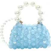 Koosh Sacs à main bleu / blanc perle