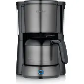 Severin KA 9343, Cafetière filtre, 1 l, café moulu, 1000 W, noir, acier inoxydable