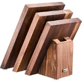 GEFU Bloc à couteaux magnétique ENNO, en bois de noyer, à rangement en éventail