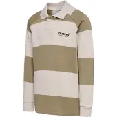 Hummel Loose Striped Long Sleeve Polo Beige 104 cm Enfants