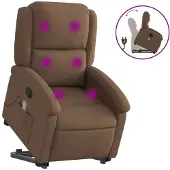 Syfax Fauteuil de massage inclinable Marron Tissu