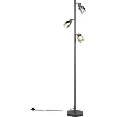 Reality Lampadaire Cadiz Verre fumé à 3 lumières