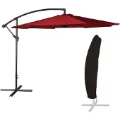 Happy Garden Parasol déporté OAHU rond 3,50m de diamètre rouge + housse