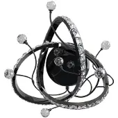 Zumaline Applique murale LED MAIA noir-chromé 11 W, nuances de blanc, 1 800 lm, cristal, dim. : 36 x 30,5 x 21 cm, IP20,