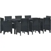 Syfax Ensemble de salle à manger pour jardin 9 pcs Anthracite