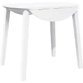 Syfax Table à manger blanc bois massif et caoutchouc