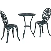 Syfax Ensemble bistro de jardin 3 pcs Vert Aluminium