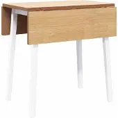 Syfax Table à manger blanc bois massif et caoutchouc