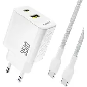 Dudao A27 MaxC 35W Chargeur mural + câble USB-C - Blanc