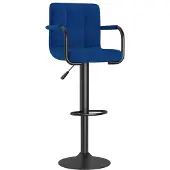 Syfax Tabouret de bar Bleu Tissu